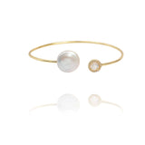 Coin Pearl and Moonstone Mist Cuff