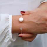 Coin Pearl and Moonstone Mist Cuff