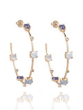 Cerulean Blue Gemstones Hoops