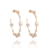 Ivory Gemstones Hoops