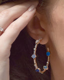 Cerulean Pave Gemstone Hoops