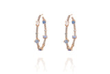 Cerulean Pave Gemstone Hoops