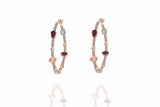 Rouge Pave Gemstone Hoops