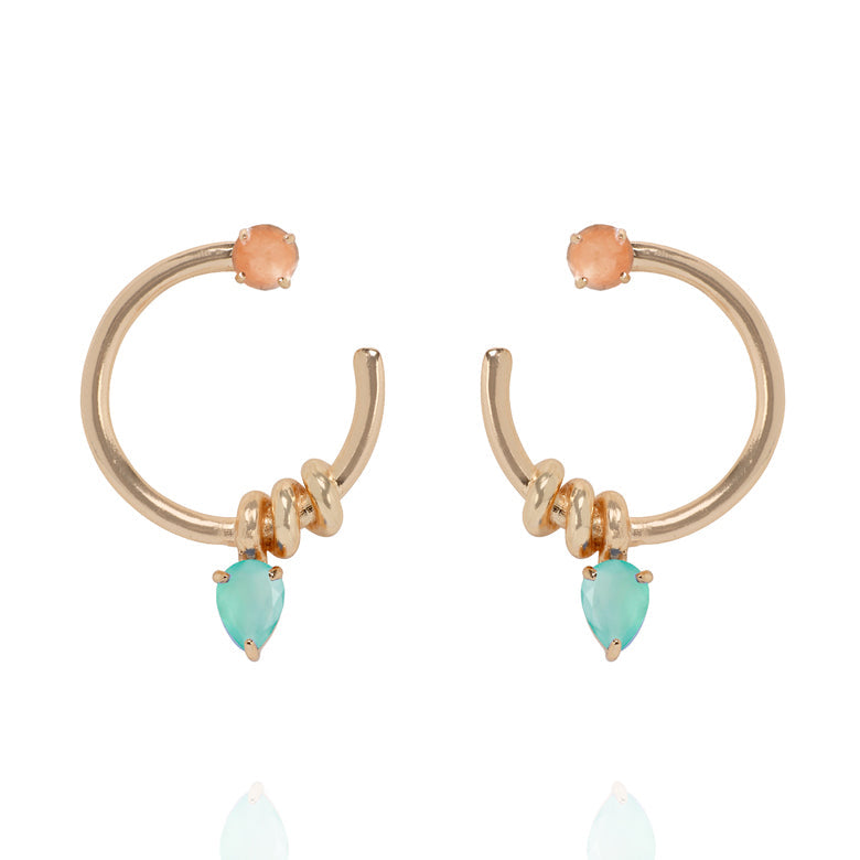Aqua Twisted Hoops