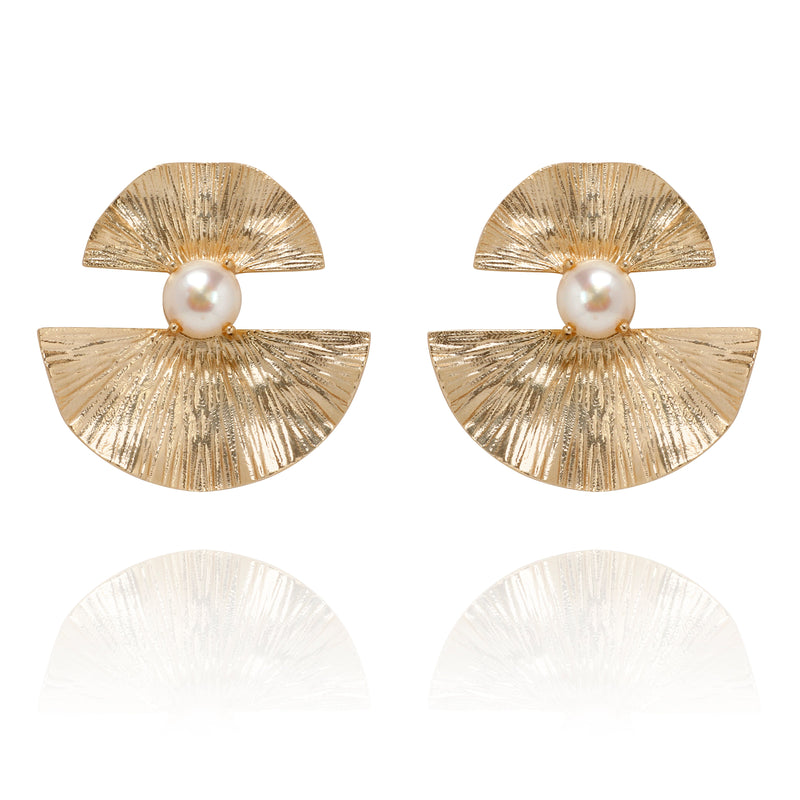 Pearl Fan Earrings