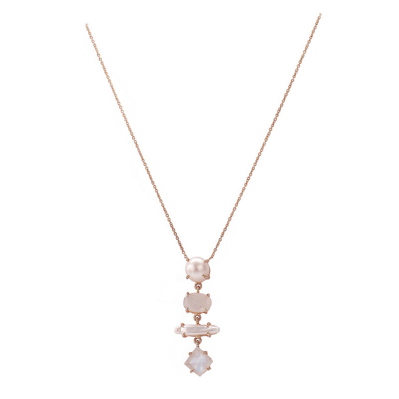 Ivory 4 Stone Drop Necklace