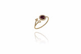 Wine Pave Ring