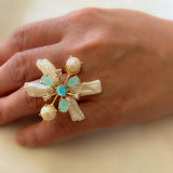 Pearl Aqua Statement Ring