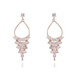 Baguette Zirconia Chandelier Earrings